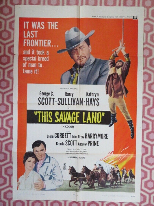 THIS SAVAGE LAND ONE SHEET POSTER GEROGE C.SCOTT BARRY SULLIVAN 1969