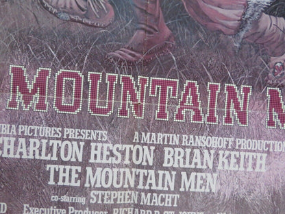 THE MOUNTAIN MEN ONE SHEET POSTER CHARLTON HESTON BRIAN KEITH