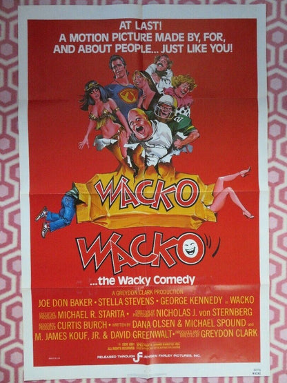 WACKO ONE SHEET POSTER JOE DON BAKER STELLA STEVENS  1982