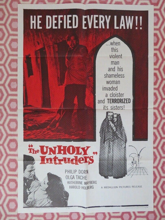 THE UNHOLY INTRUDERS ONE SHEET POSTER PHILIP DORN OLGA TACHE FROM 1952