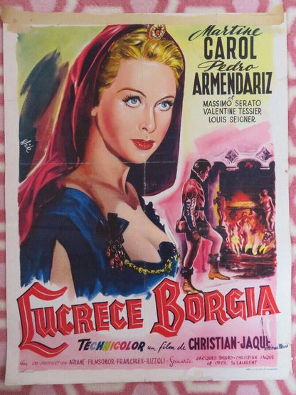 LUCRECE BORGIA BELGIUM (18"x 14") POSTER MARTINE CAROL 1953