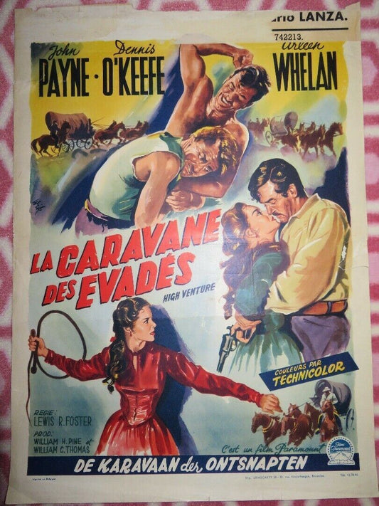 HIGH VENTURE / PASSAGE WEST BELGIUM (19.5"x 14") POSTER JOHN PAYNE D.O'KEEF 1951