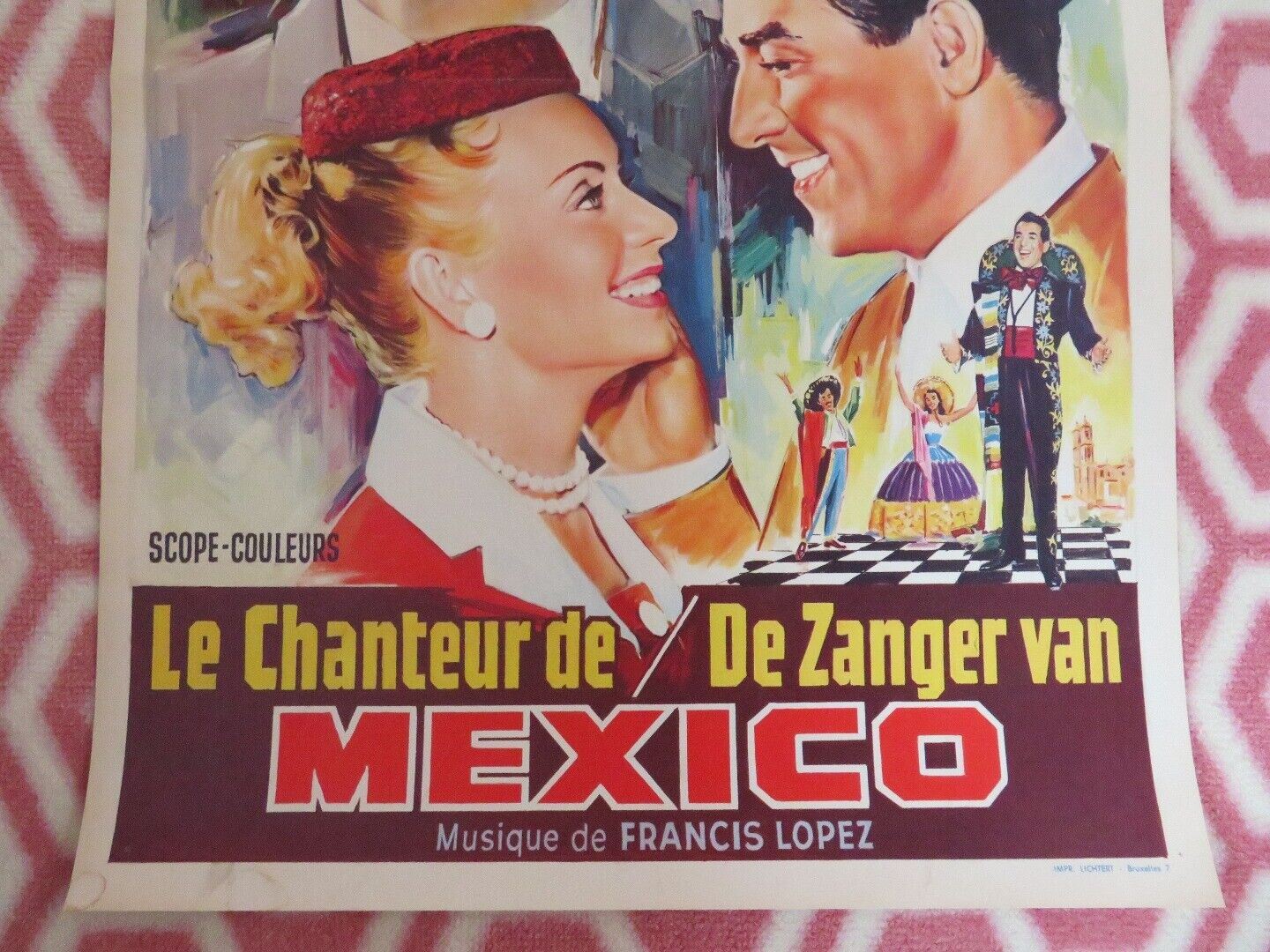 LE CHANTEUR DE MEXICO BELGIUM (21"x 14") POSTER BOURVIL LUIS MARIANO 1956