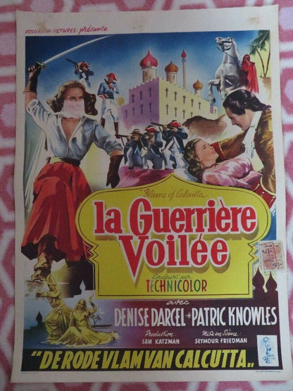 LA GUERRIER VOILEE / Flame of Calcutta BELGIUM (19.5"x 14")POSTER DENISE DARCEL