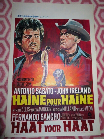 HATE FOR HATE / HAINE POUR HAINE BELGIUM (21.5"x 14") POSTER ANTONIO SABATO 1967