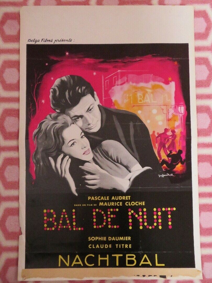 BAL DE NUT / Night Dance Hall BELGIUM (21.5"x 14"5) POSTER PASCALE AUDRET 1959