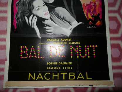 BAL DE NUT / Night Dance Hall BELGIUM (21.5"x 14"5) POSTER PASCALE AUDRET 1959