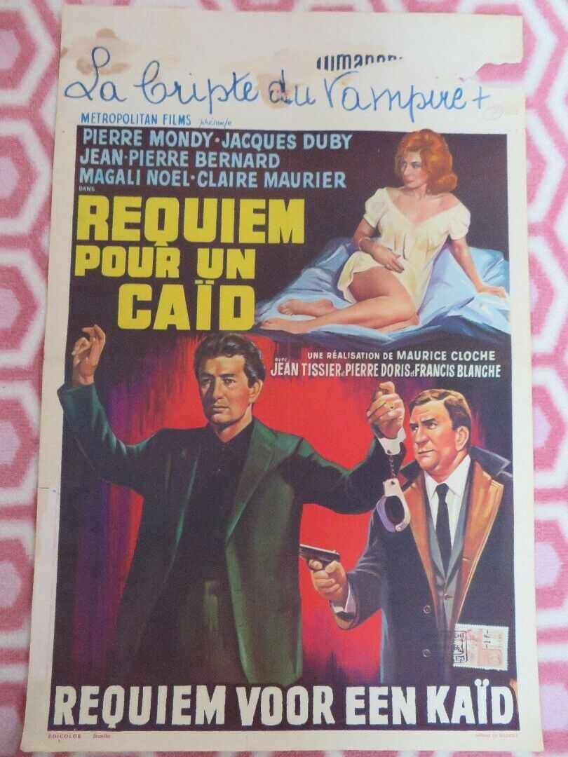 REQUIEM POUR UN CAID BELGIUM (21.5"x 14.5") POSTER PIERRE MODY JACQUES DUBY 1964