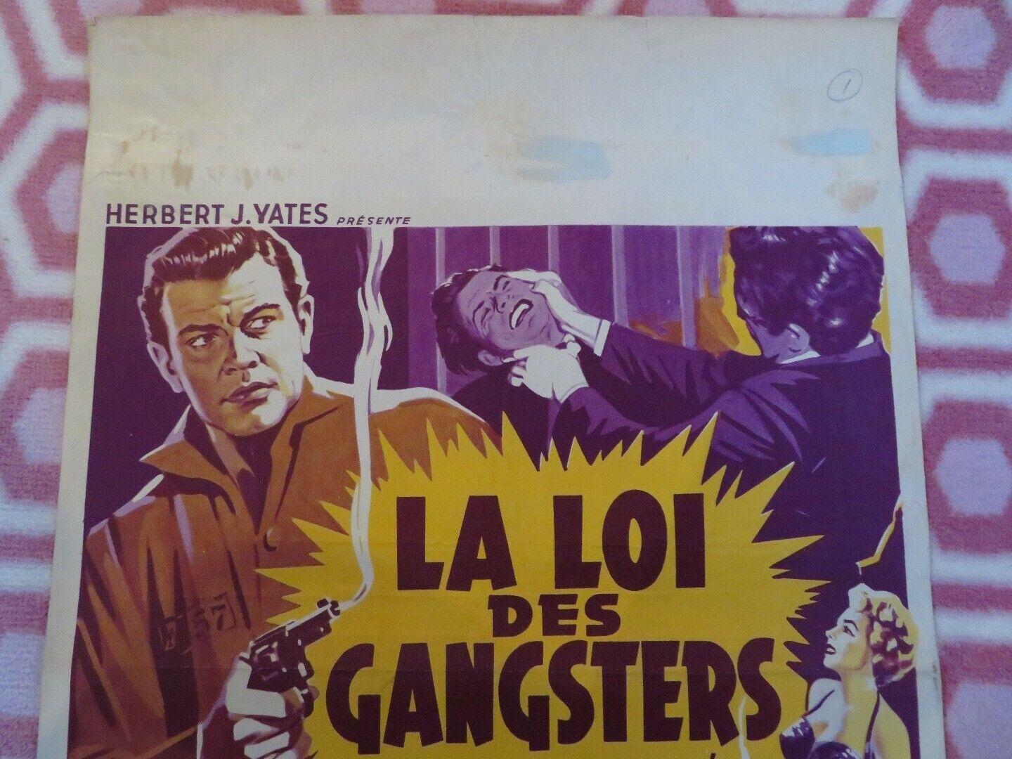 LA  LOI DES GANGSTERS / I COVER THE UNDERWORLD BELGIUM (22"x 14") POSTER 1955