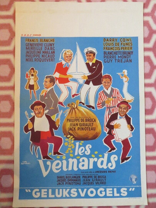 LES VEINARDS/ People in Luck BELGIUM (21.5"x 14") POSTER FRANCIS BLANCHE  1963