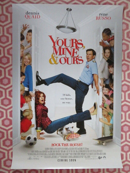 YOURS MINE & OURS US ONE SHEET  ROLLED POSTER DENNIS QUAID RENE RUSSO