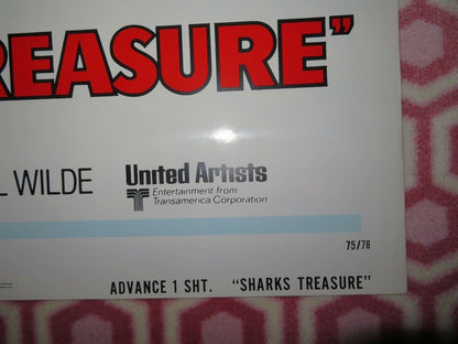 SHARKS' TREASURE ADVANCED US ONE SHEET  POSTER CORNEL WLIDE 1975