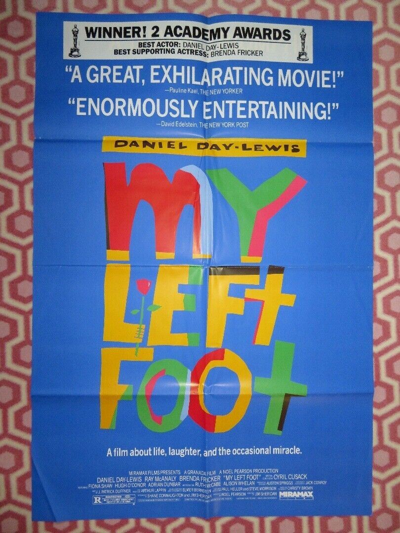 MY LEFT FOOT US ONE SHEET  POSTER DANIEL DAY-LEWIS BRENDA FRICKER 1989