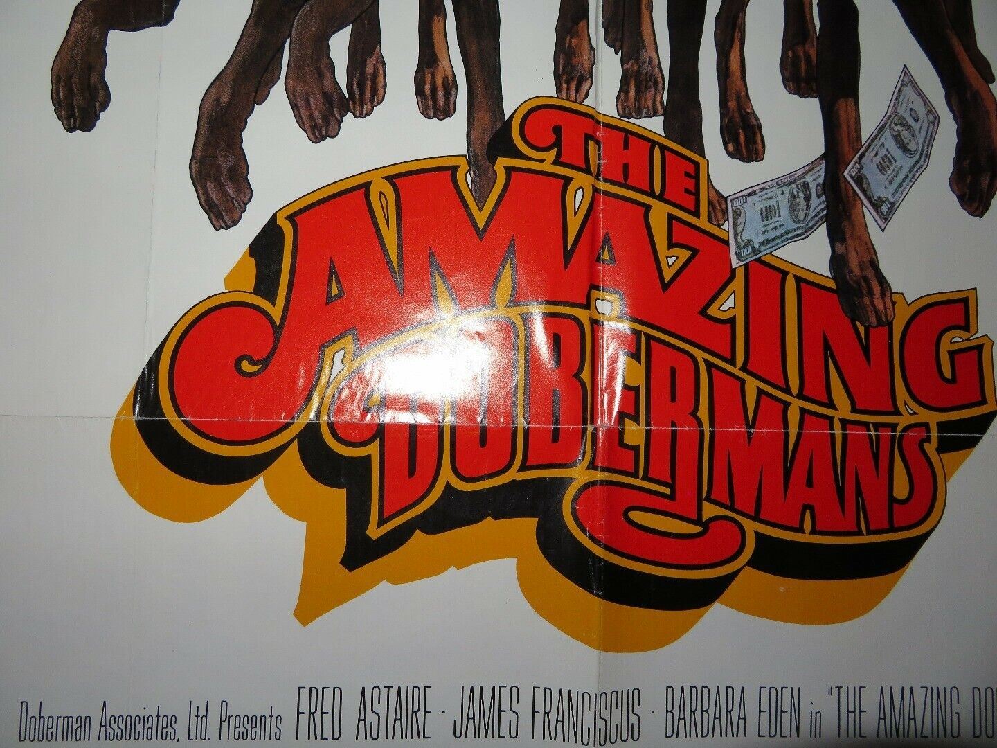 THE AMAZING DOBERMANS US ONE SHEET (27"x 41") POSTER FRED ASTAIRE JAMES FRANCISC