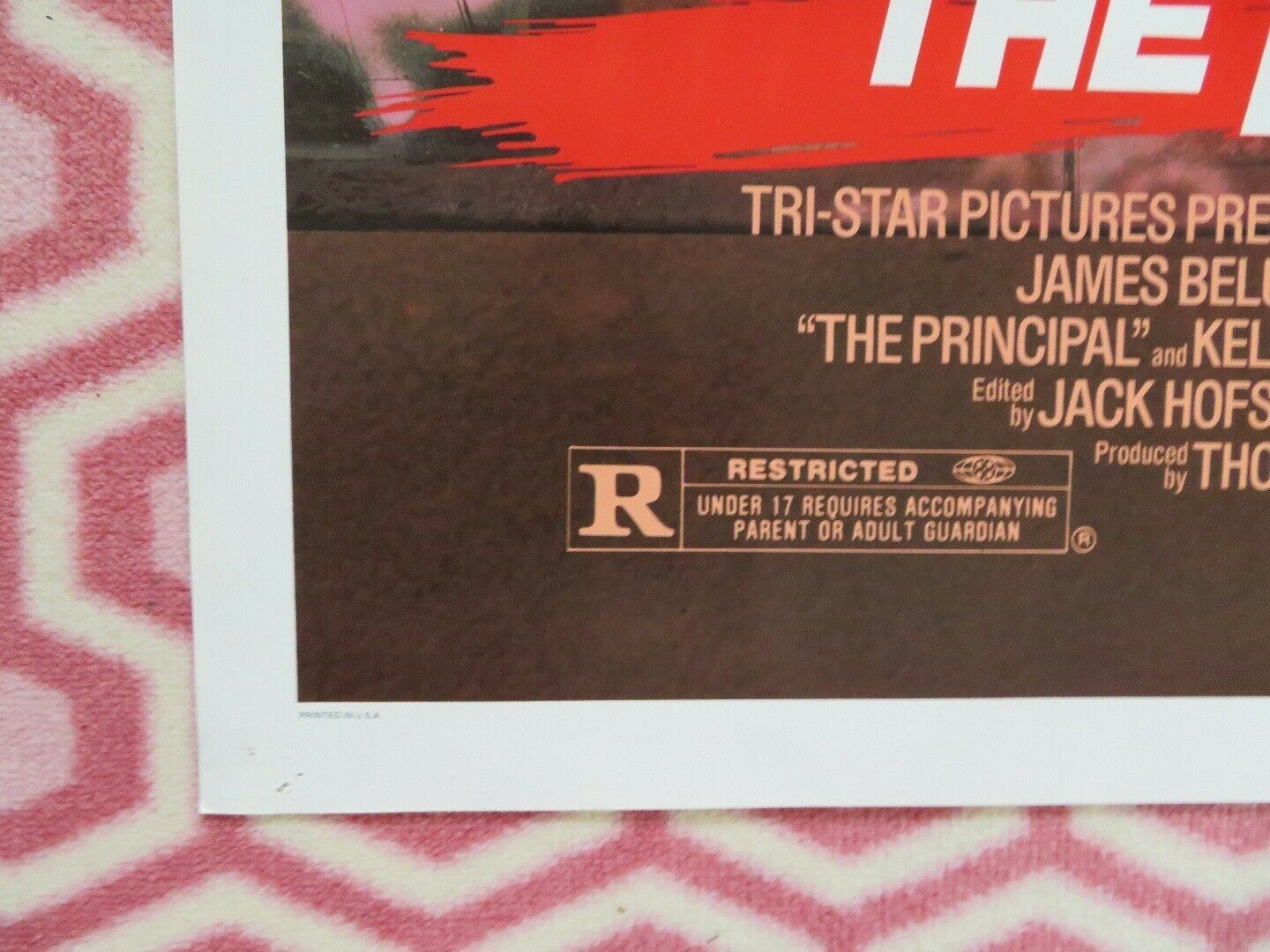 THE PRINCIPAL US ONE SHEET (27"x 41") POSTER JIM BELUSHI LOIS GOSSETT, JR, 1987