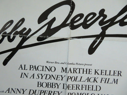 BOBBY DEERFIELD US ONE SHEET (27"x 41") POSTER AL PACINO SYDNEY POLLACK 1977