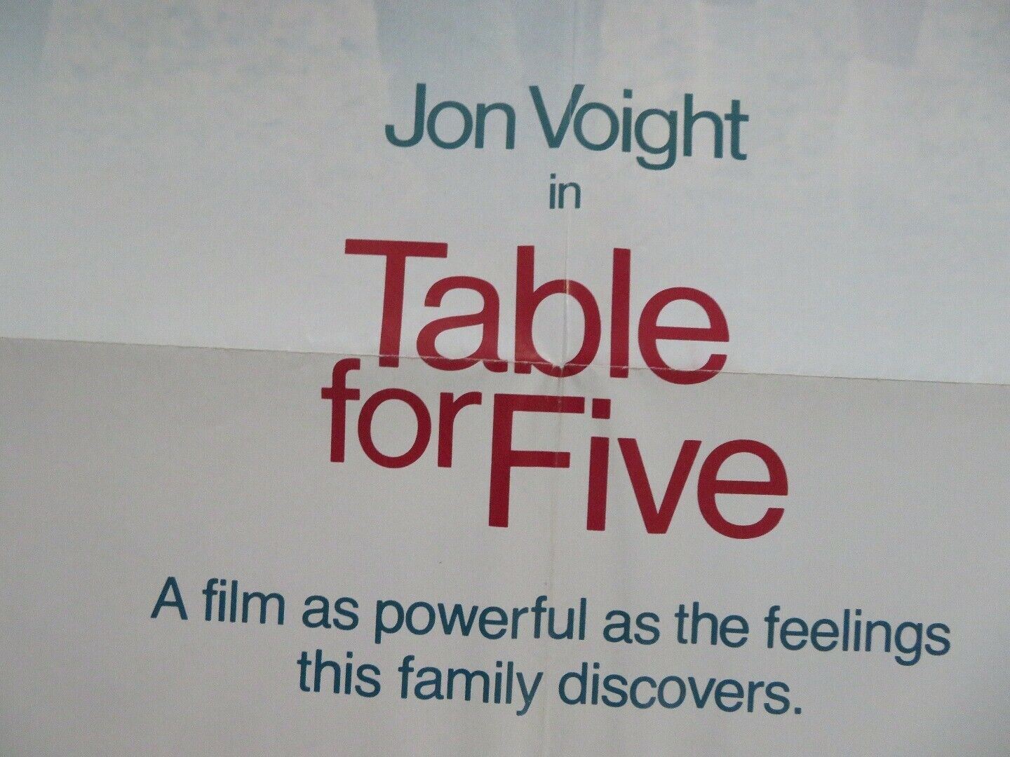 TABLE FOR FIVE  US ONE SHEET POSTER JON VOIGHT 1983