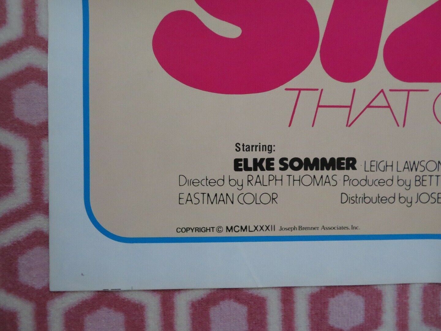 IT'S NOT THE SIZE THAT COUNTS US ONE SHEET POSTER ELKE SOMMERS 1982