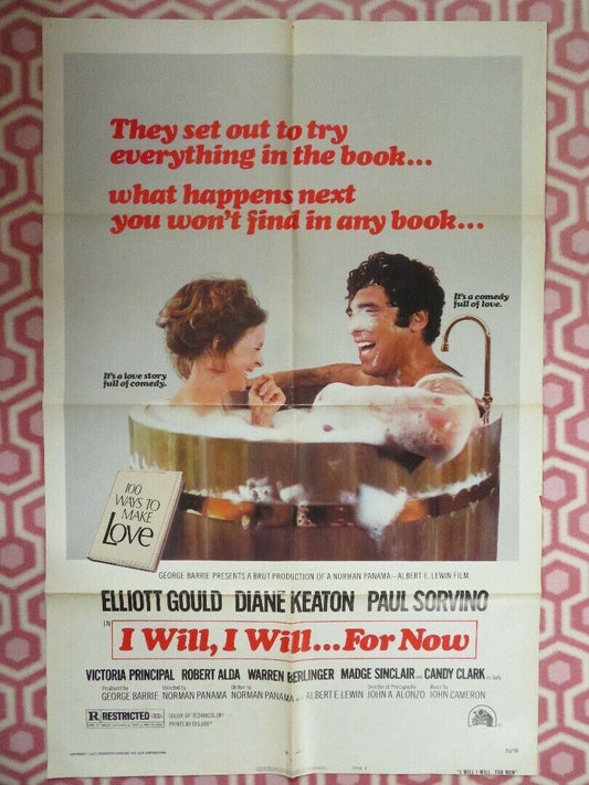 I WILL, I WILL...FOR NOW! STYLE B US ONE SHEET POSTER ELLIOTT 1976