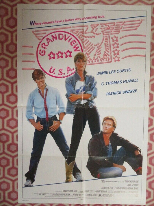 GRANDVIEW U.S.A US ONE SHEET  POSTER JAMIE LEE CURTIS PATRICK SWAYZE