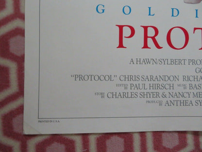 PROTOCOL US ONE SHEET  POSTER GOLDIE HAWN 1984