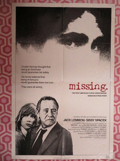 MISSING US ONE SHEET POSTER JACK LEMMON SISSY SPACEK 1982