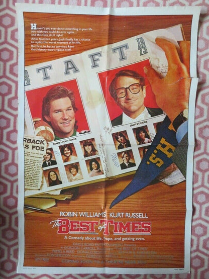 THE BEST OF TIMES US ONE SHEET POSTER ROBIN WILLIAMS KURT RUSSELL 1986