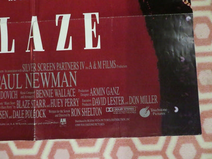 BLAZE US ONE SHEET POSTER PAUL NEWMAN JERRY HARDIN 1989