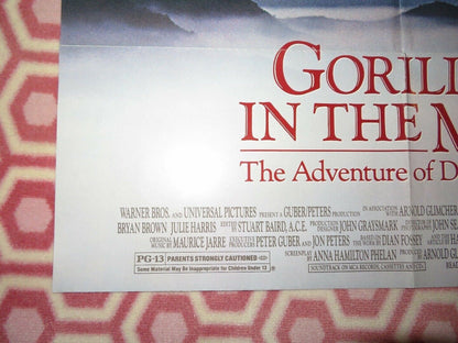 GORILLAS IN THE MIST  US ONE SHEET POSTER SIGOURNEY WEAVER 1988