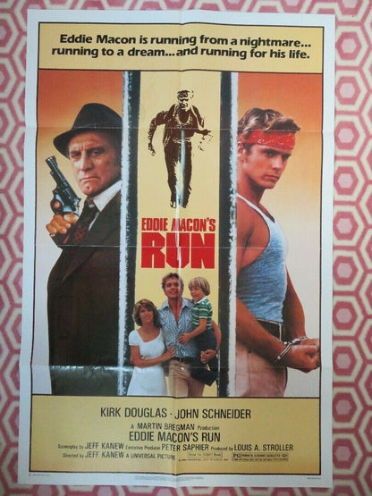 EDDIE MACONS RUN US ONE SHEET POSTER KIRK DOUGLAS JOHN SCHNEIDER 1983