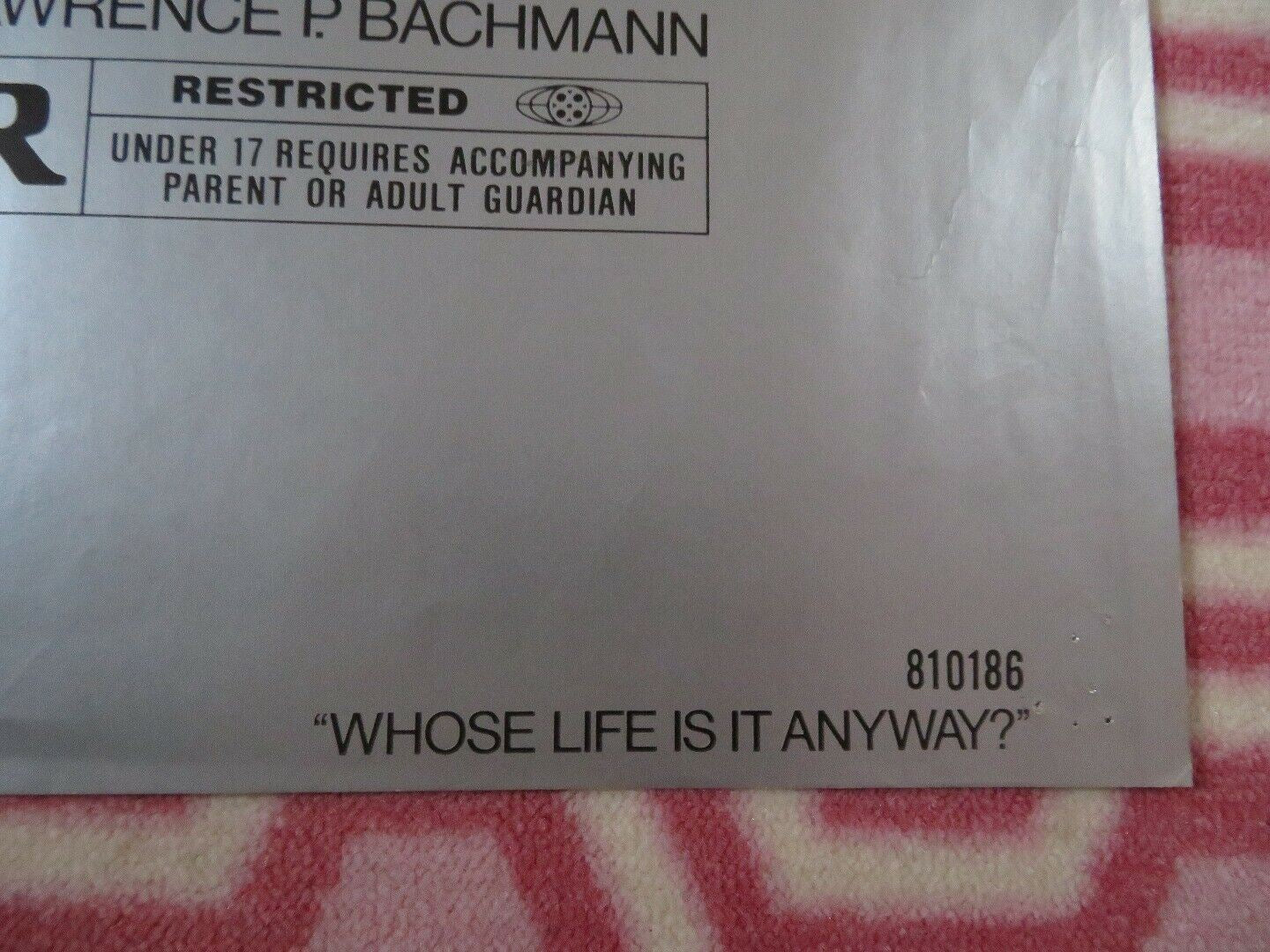 WHOSE LIFE IS IT ANYWAY? US ONE SHEET POSTER RICHARD DREYFUSS 1981