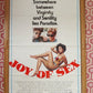 JOY OF SEX US ONE SHEET POSTER CAMERON DYE COLLEEN CAMP 1984