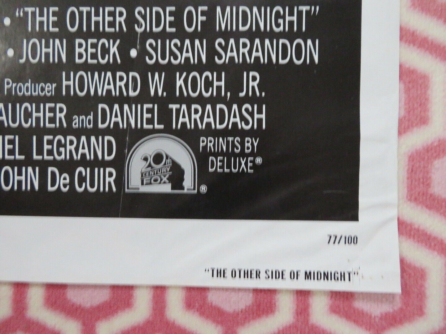 OTHERSIDE OF MIDNIGHT US ONE SHEET POSTER JOHN BECK SUSAN SARANDON 1977