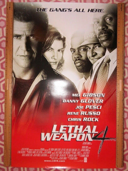 LETHAL WEAPON 4 US ONE SHEET  ROLLED POSTER MEL GIBSON DANNY GLOVER