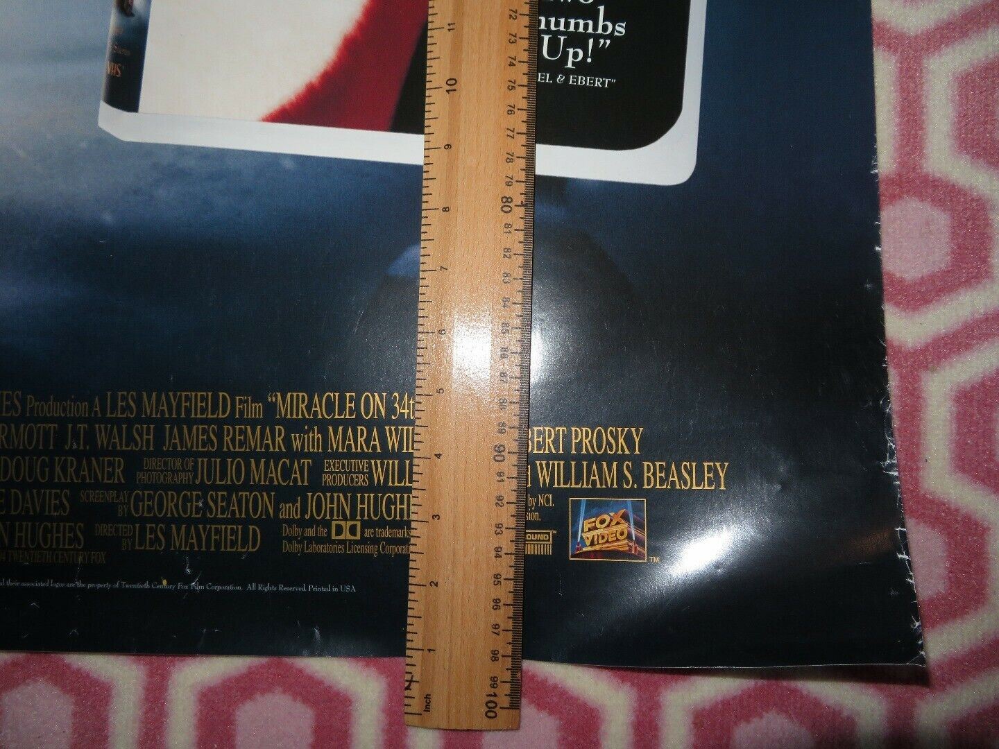 MIRACLE ON 34TH STREET VHS POSTER US ONE SHEET ROLLED POSTER 1994