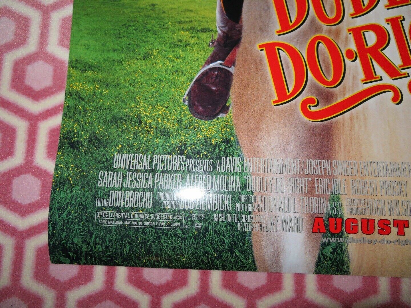 DUDLEY DO RIGHT US ONE SHEET ROLLED POSTER BRENDAN FRASER 1999