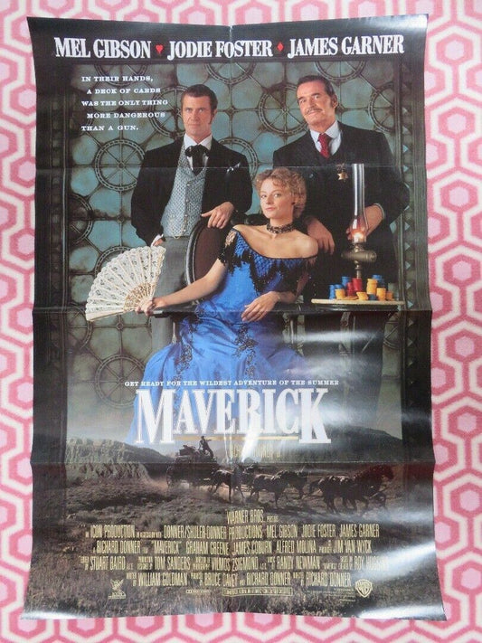 MAVERICK US ONE SHEET POSTER MEL GIBSON JODIE FOSTER  1994