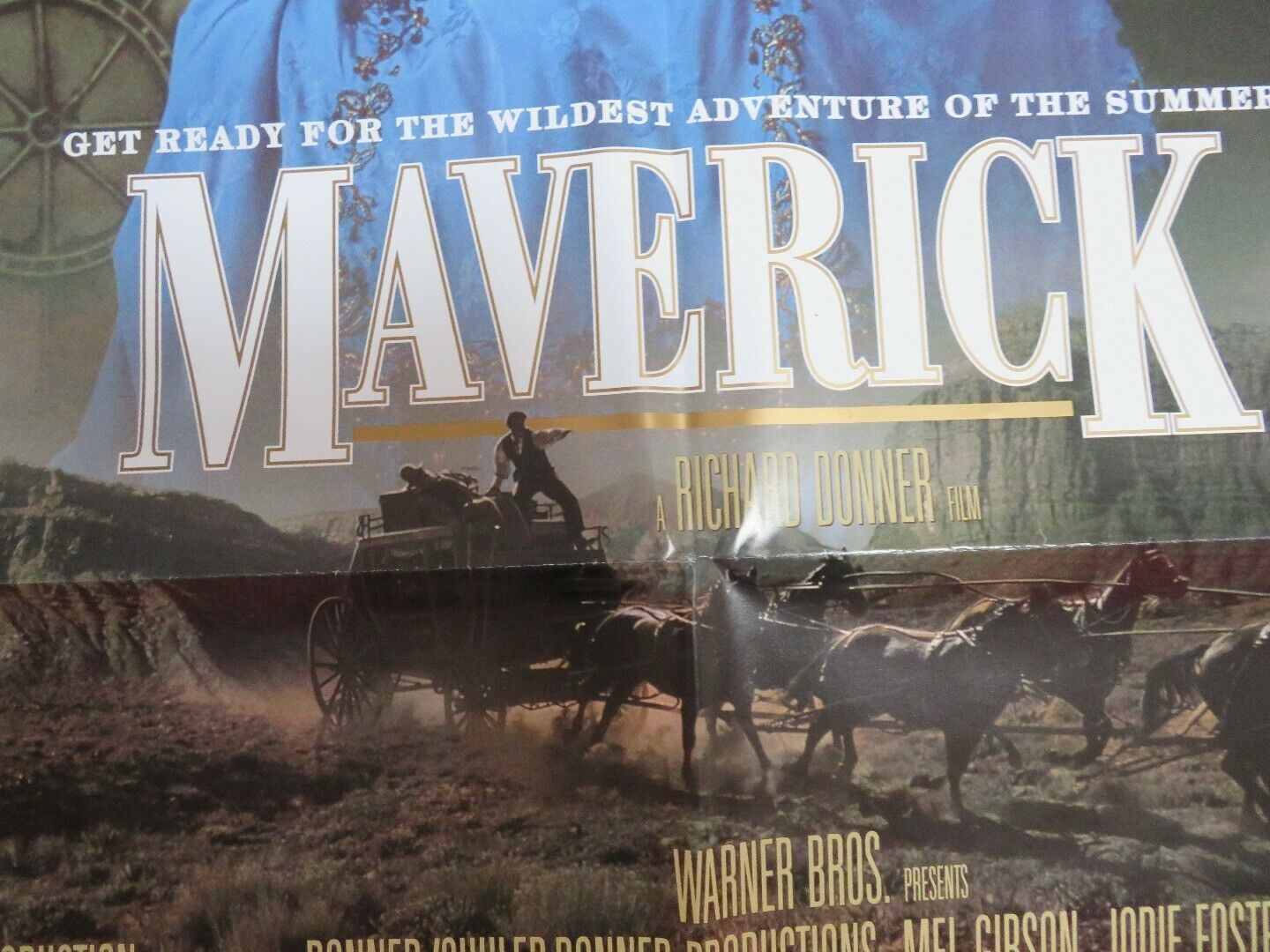 MAVERICK US ONE SHEET POSTER MEL GIBSON JODIE FOSTER  1994