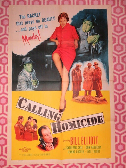 CALLING HOMICIDE US ONE SHEET  POSTER BILL ELLIOTT LYLE TALBOT 1956