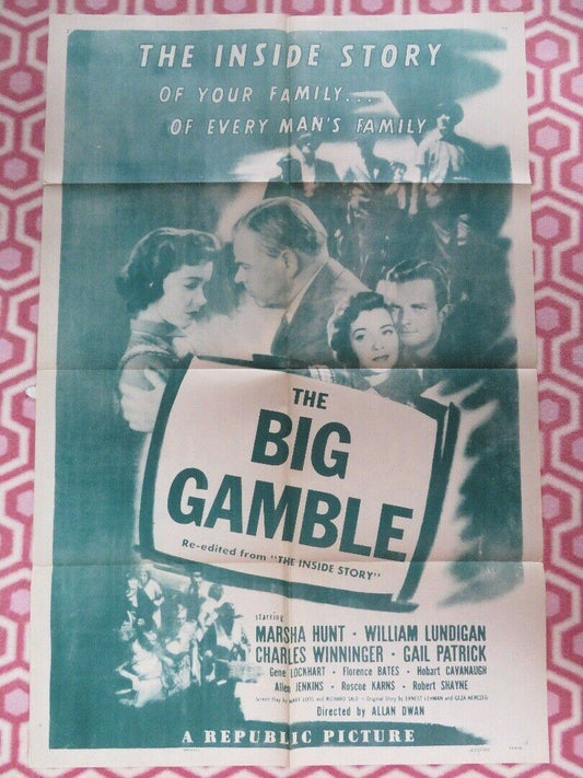 BIG GAMBLE / THE INSIDE STORY US ONE SHEET  POSTER MARSHA HUNT 1954