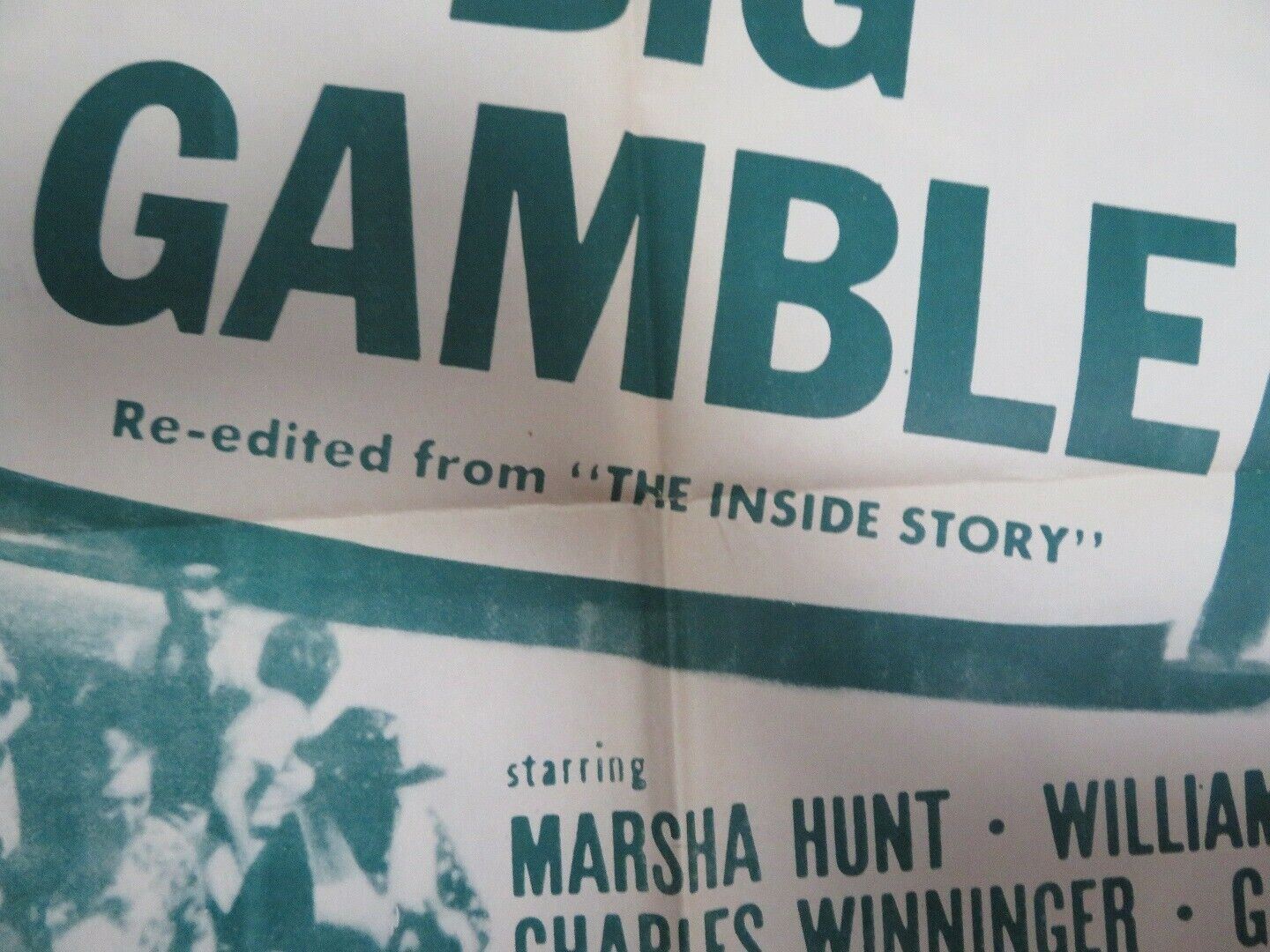 BIG GAMBLE / THE INSIDE STORY US ONE SHEET  POSTER MARSHA HUNT 1954