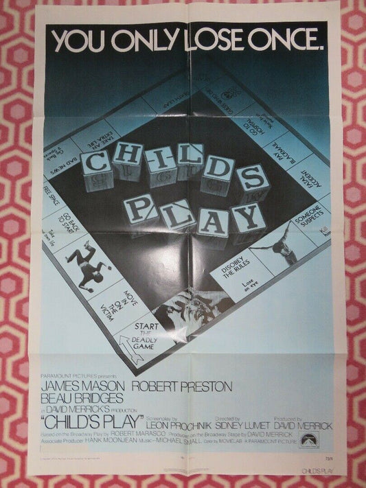 CHILDS PLAY US ONE SHEET POSTER JAMES MASON ROBERT PRESTON 1972