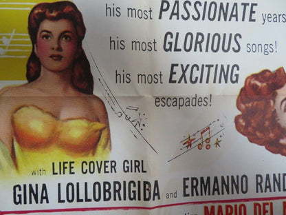 YOUNG CARUSO US ONE SHEET  POSTER GINA LOLLOBRIGIBA 1953