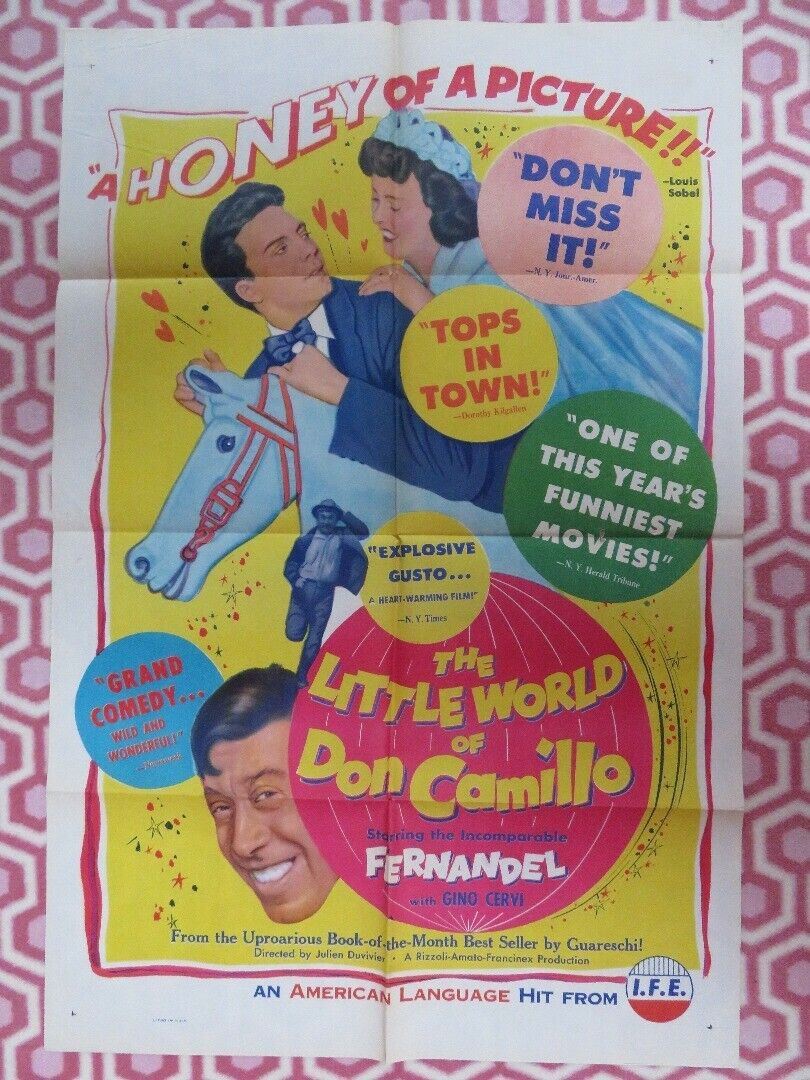 LITTLE WORLD OF  DON CAMILLO US ONE SHEET  POSTER FERNANDEL GINO CERVI