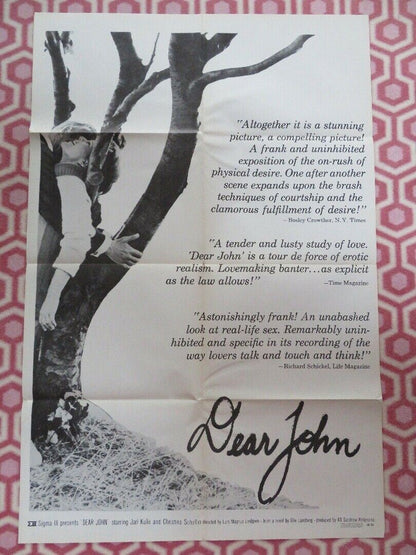 DEAR JOHN US ONE SHEET  POSTER JARL KULLE CHRISTINA SCHOLLIN 1964