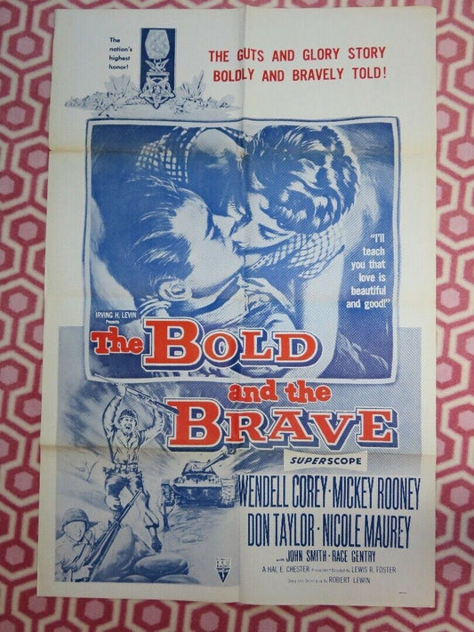 THE BOLD AND THE BRAVE US ONE SHEET POSTER WENDELL COREY MICKEY ROONEY