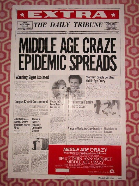 MIDDLE AGE CRAZY US ONE SHEET POSTER BRUCE DERN ANN-MARGRET1980 STYLE A