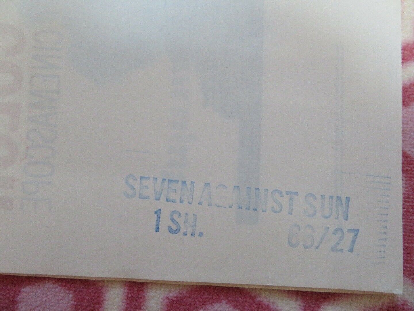 SEVEN AGAINST SUN US ONE SHEET  POSTER GERT VAN BERGH 1964