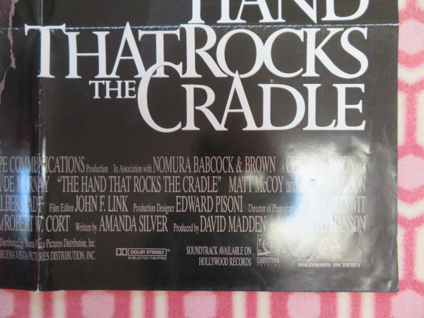 THE HAND THAT ROCKS THE CRADLE US ONE SHEET POSTER REBECCA DE  MORNAY