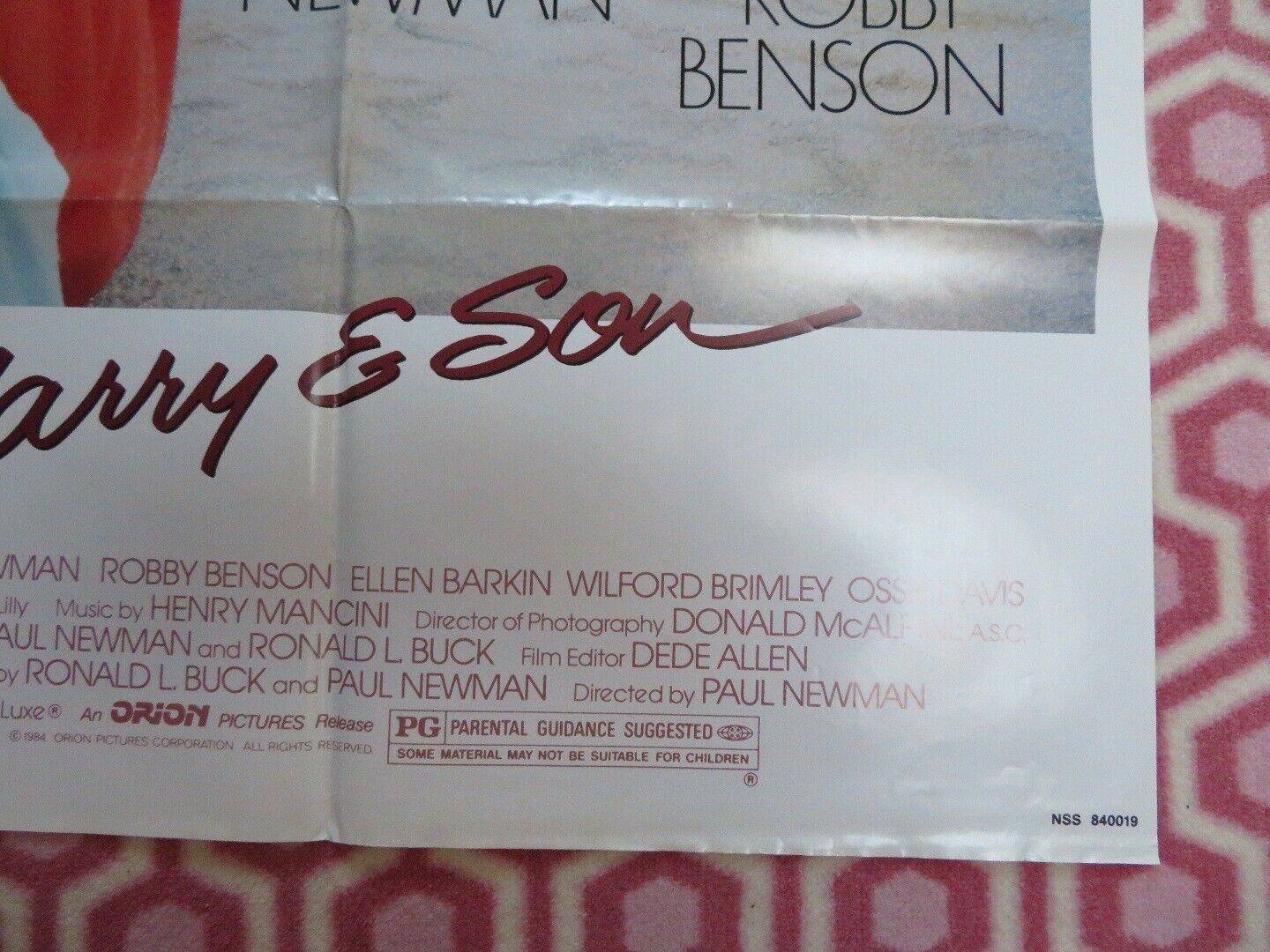 HARRY & SON US ONE SHEET  POSTER PAUL NEWMAN ROBBY BENSON 1984